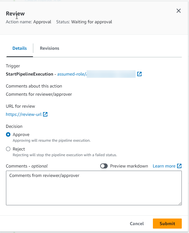 La scheda Dettagli mostra il contenuto e i commenti della recensione.