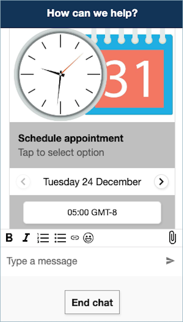 Selettore orario con un’immagine.