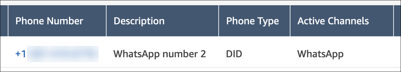 La pagina dei numeri di telefono che mostra un WhatsApp numero.