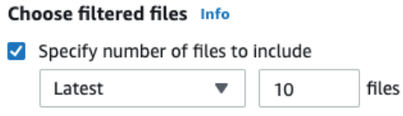Casella di controllo selezionata per Specificare il numero di file da includere nel menu a discesa Più recente e 10 file.