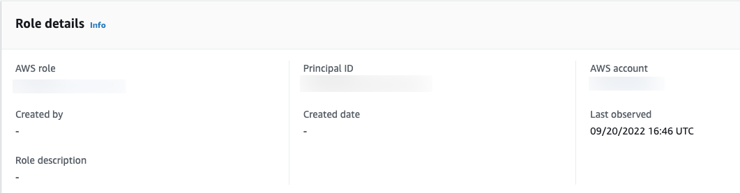 Esempio di pannello di profilo contenente informazioni di alto livello su un'entità.