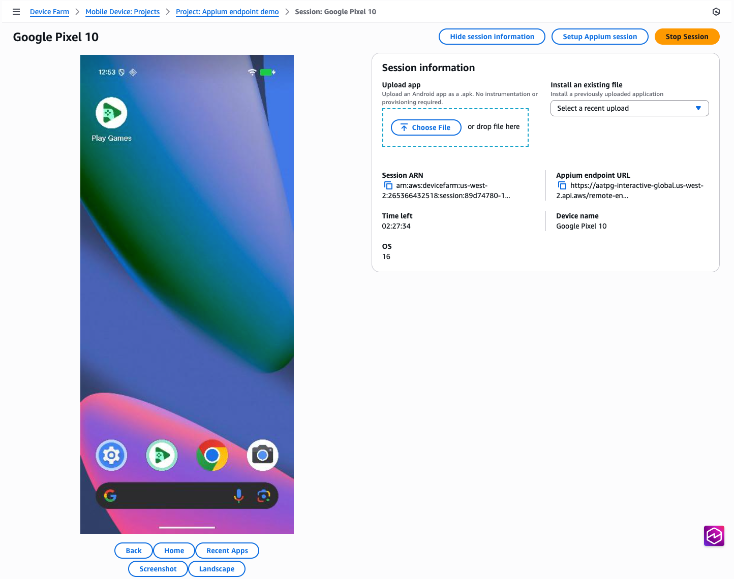 La pagina della sessione di accesso remoto