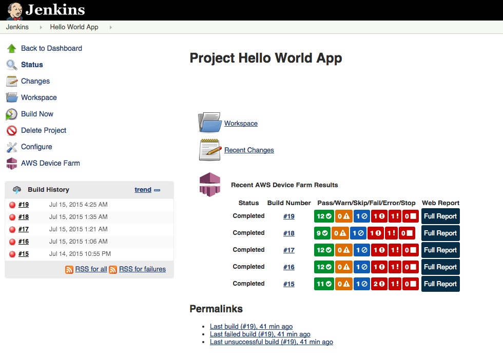 Integrazione con l'applicazione Hello World di Jenkins CI