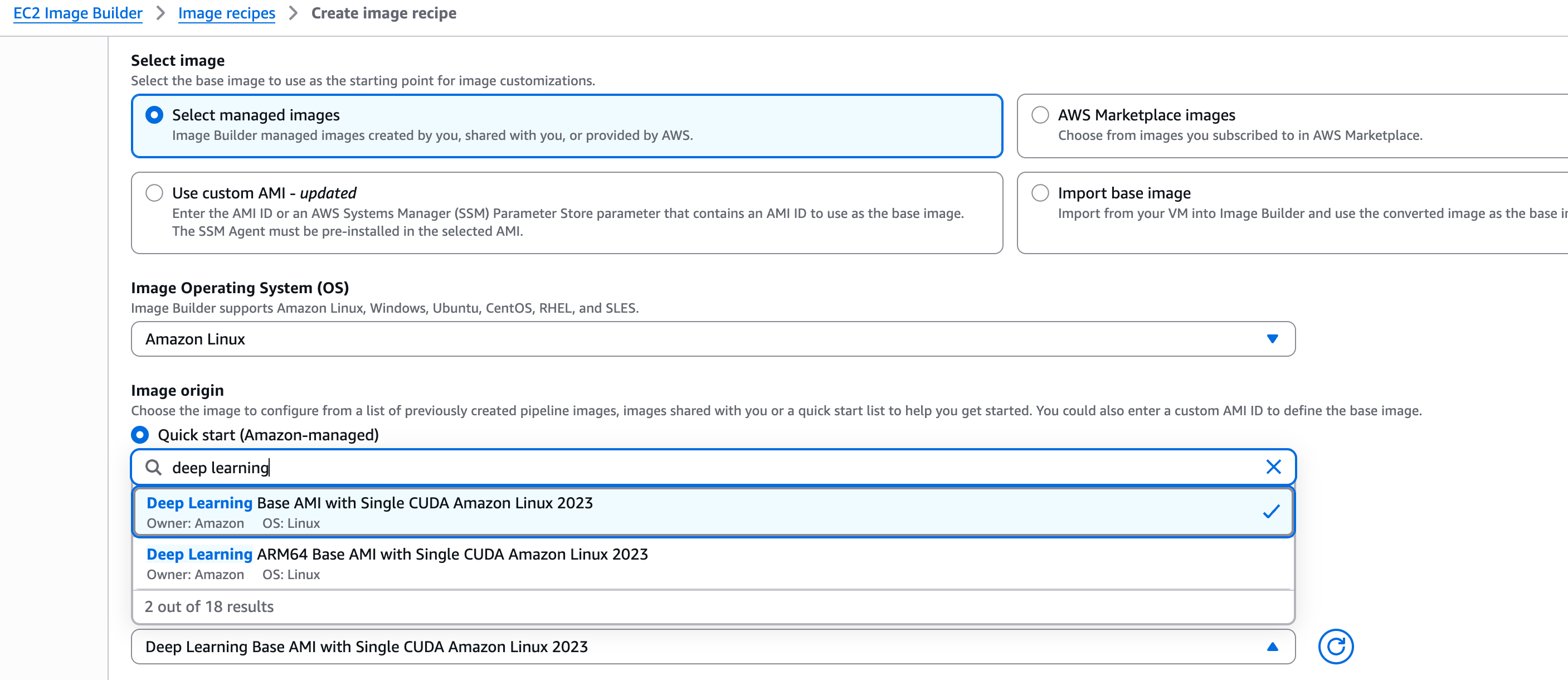 Creazione di ricette con Image Builder per Amazon Linux