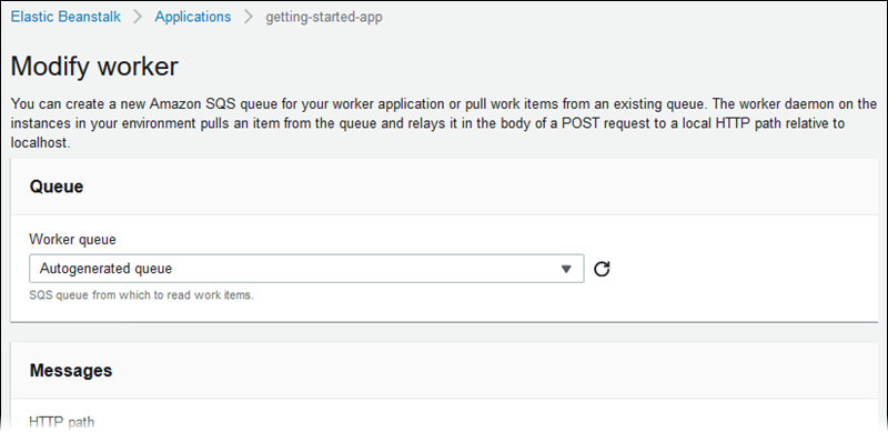 Pagina di configurazione Modify worker (Modifica worker)
