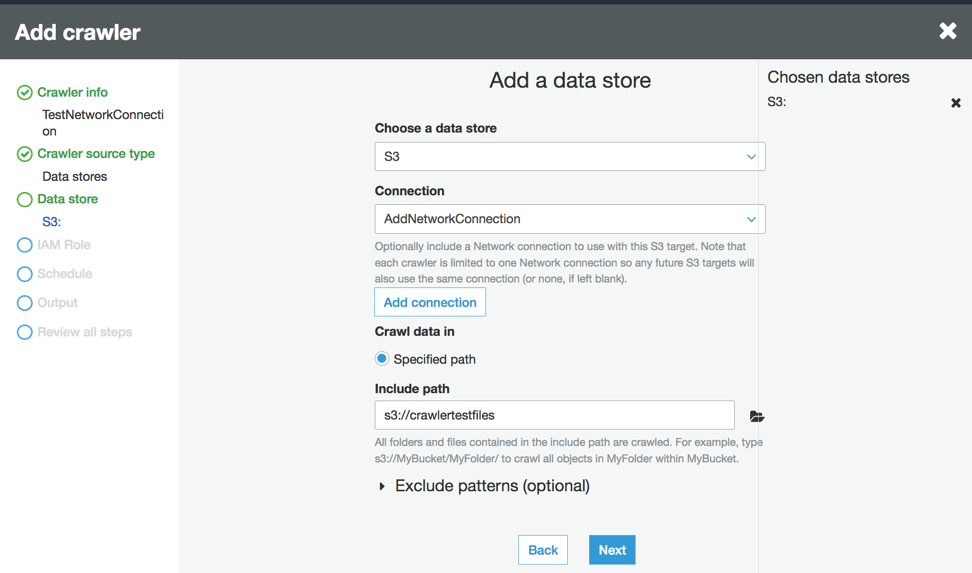 Test della connessione.