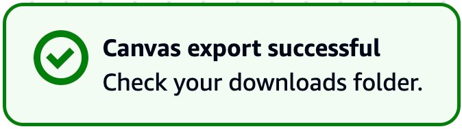 Menu di Infrastructure Composer con Export canvas selezionato.