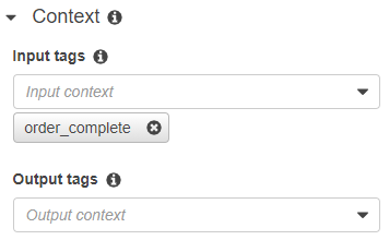 Tag di input etichettato order_complete.