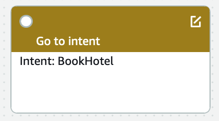Un blocco «Vai all'intento» in Visual Conversation Builder
