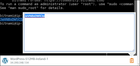 Casella di testo degli appunti del client SSH basato su browser.