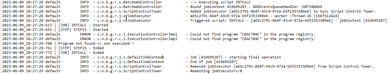 Esempio di errore di esecuzione dello script