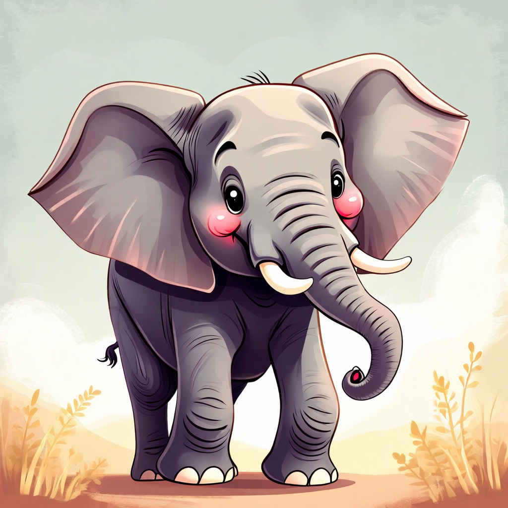 L’immagine ritrae un elefante nello stile “pittura digitale delicata”.