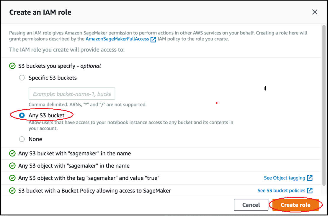 Pagina Crea un ruolo IAM.
