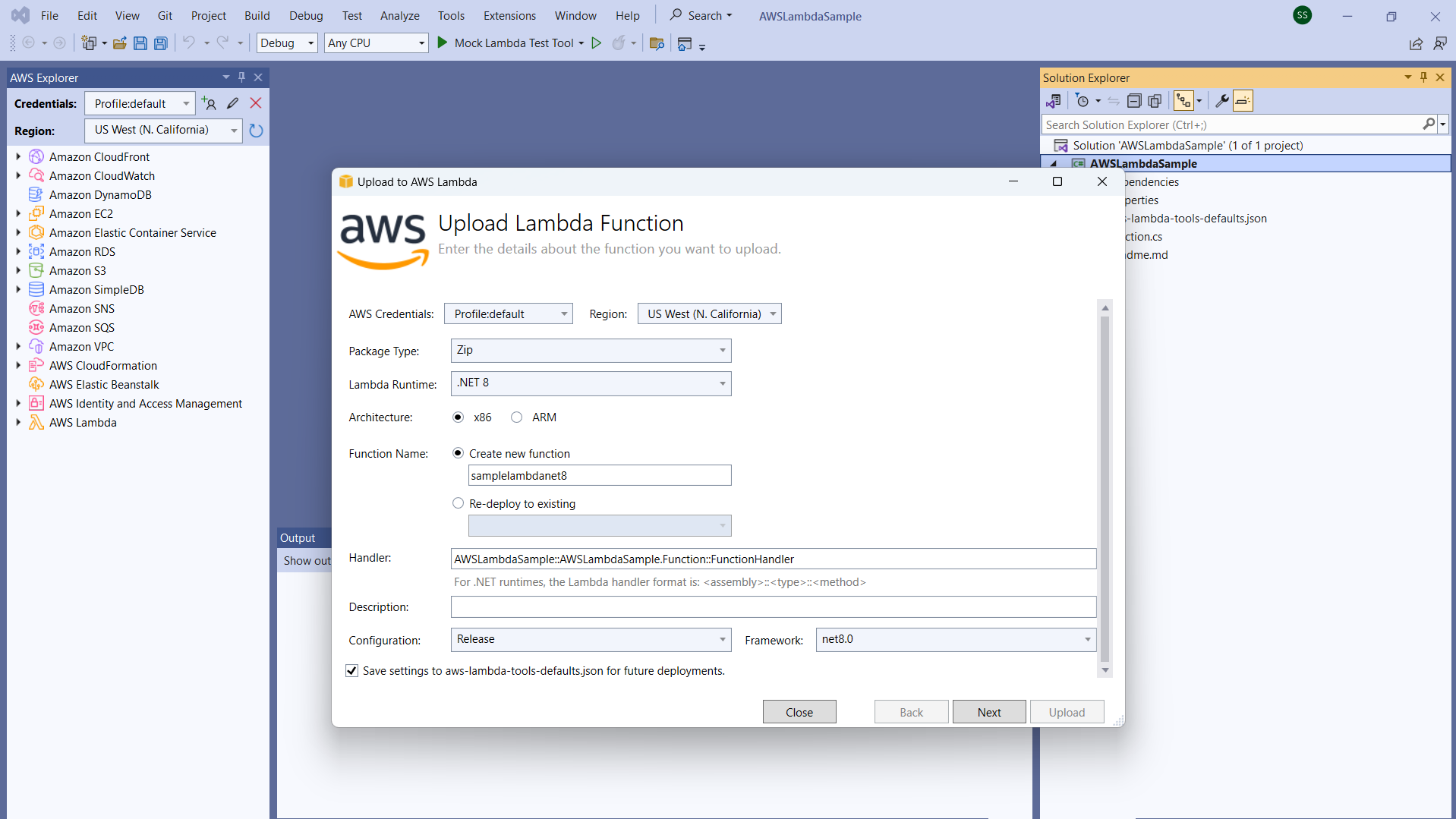 Richiamo della pagina della funzione di test