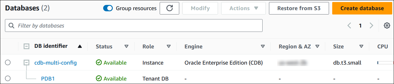 CDB の詳細を表示します。