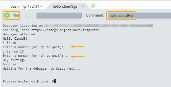 ［Run Configuration (実行設定)］でコードを実行する。