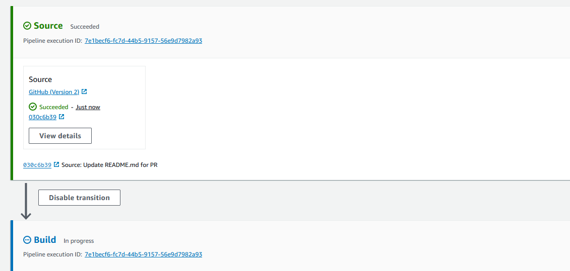 プルリクエストのソースメッセージとしてテキスト「Update README.md for PR」を示す画像