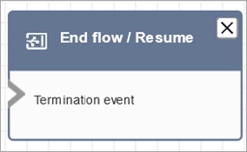 [終了フロー/再開] ブロックの [プロパティ] ページ。