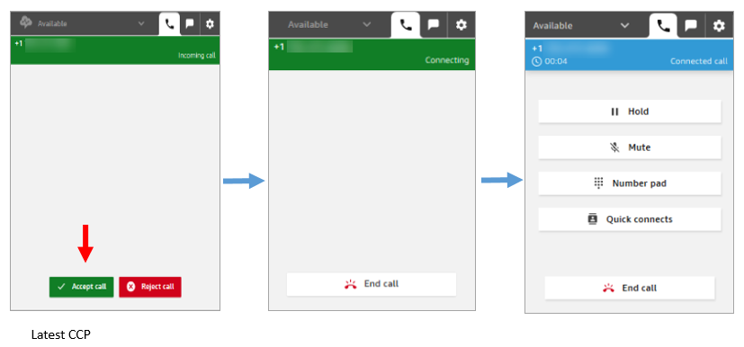 最新の CCP で電話を受ける