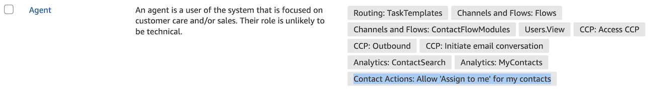 Worklist アプリのセキュリティプロファイルのアクセス許可。