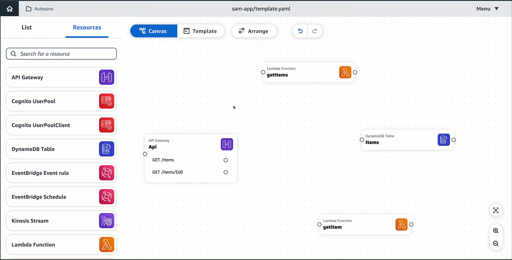 4 つのカードを接続し、配置ボタンを選択します。
