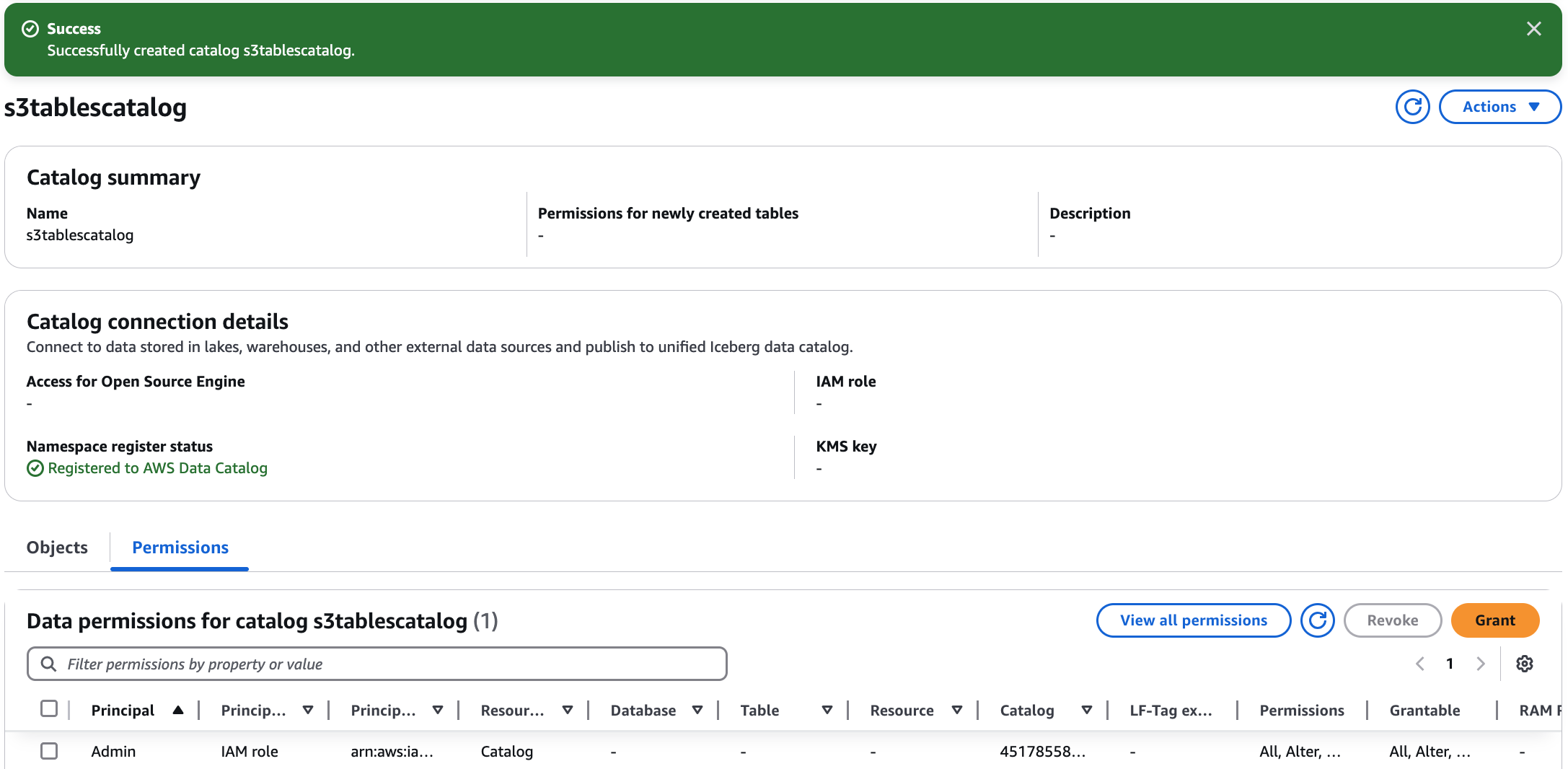 S3 テーブルカタログ