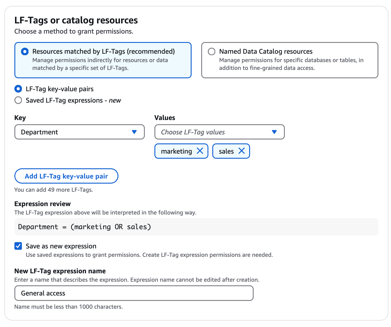 このページには、式本文を選択するフィールドと、名前を入力するファイルがあります。