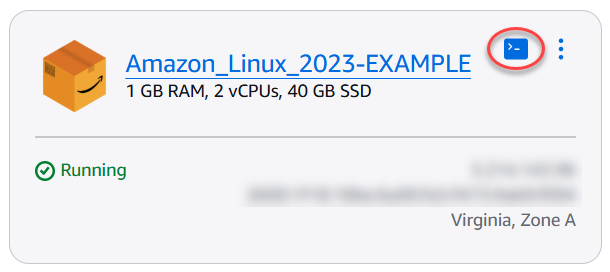 ブラウザベースの SSH クライアントをクリックする