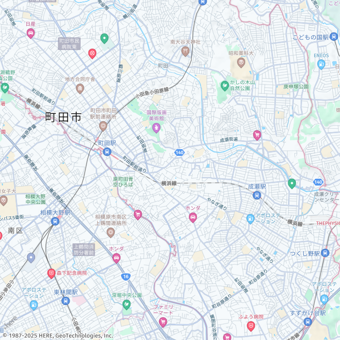 ペンタゴンを囲むポリゴンを示すマップの例。