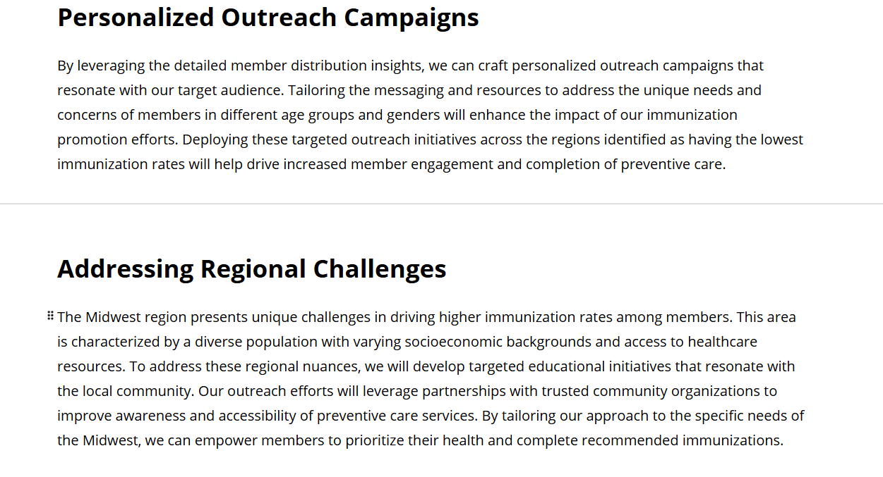 個人へのアウトリーチキャンペーンとリージョンの課題に関する推奨事項。