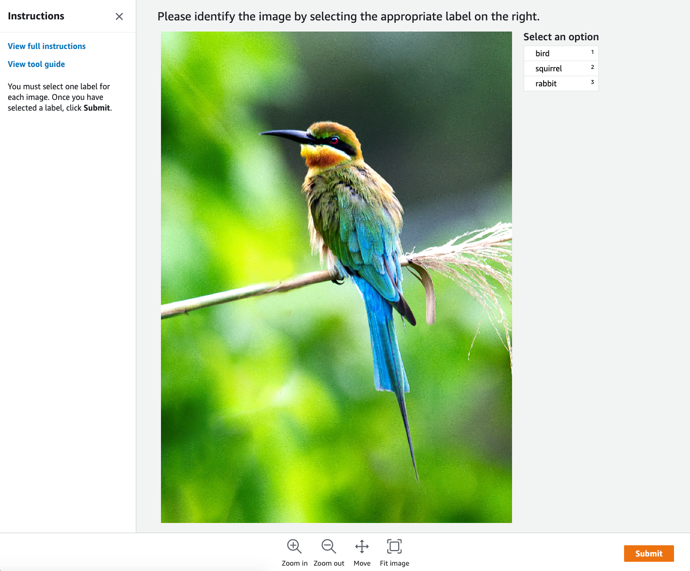 Ground Truth のラベル付けタスクのワーカー UI の例。