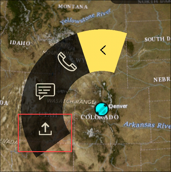 ピンホイールのファイルの送信アイコン。