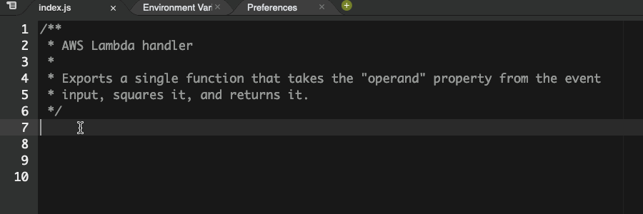 전체 함수 생성 기능의 예입니다.