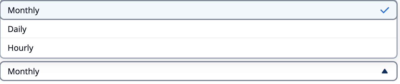 시간 범위 세부 수준을 선택할 수 있는 팝업 세부 정보