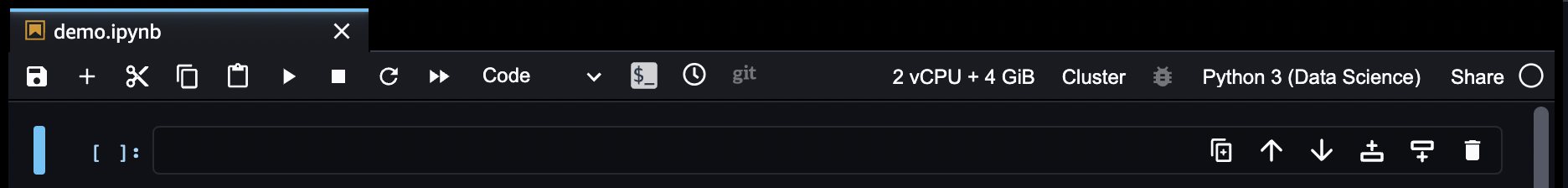 SageMaker Studio Classic 노트북 메뉴입니다.