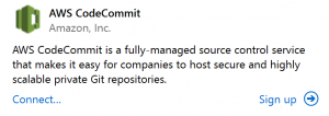 연결 관리의 AWS CodeCommit 항목