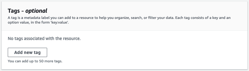 빈 태그 패널을 보여주는 스크린샷입니다.