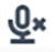 Microphone icon with a zero and multiplication symbol, indicating muted audio.