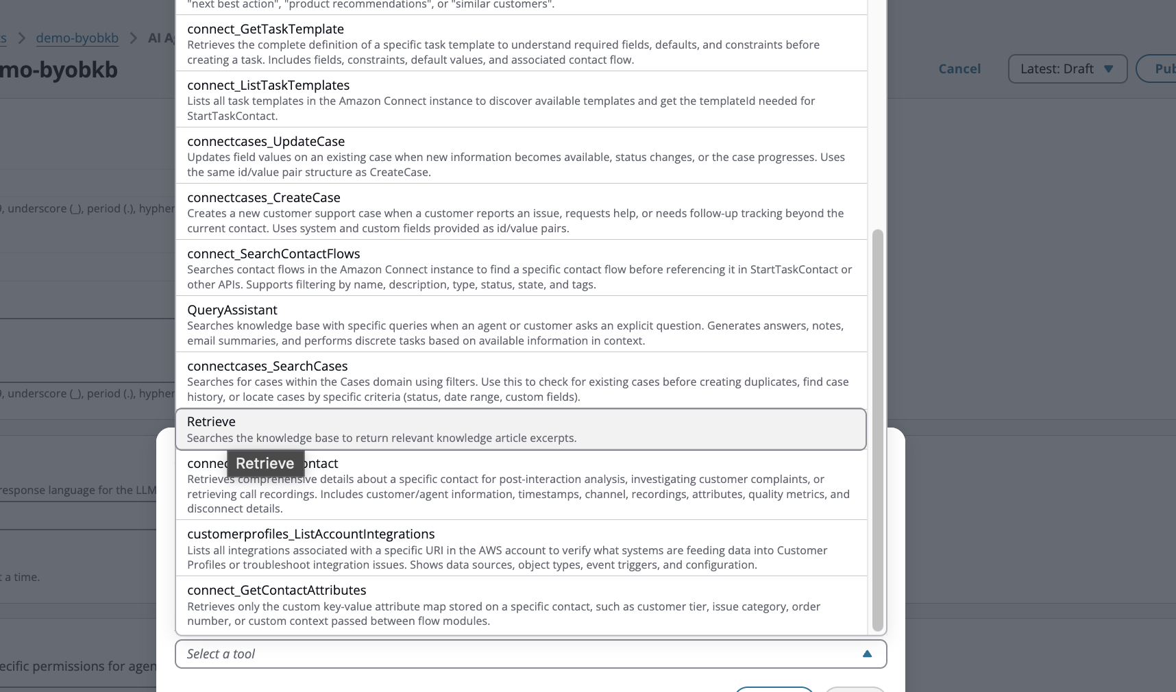 Selecionar a ferramenta de recuperação.