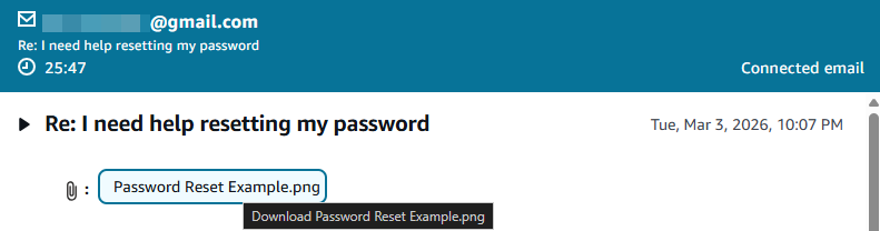 A seção de anexos exibindo arquivos anexados com nomes, tamanhos e botões de download.