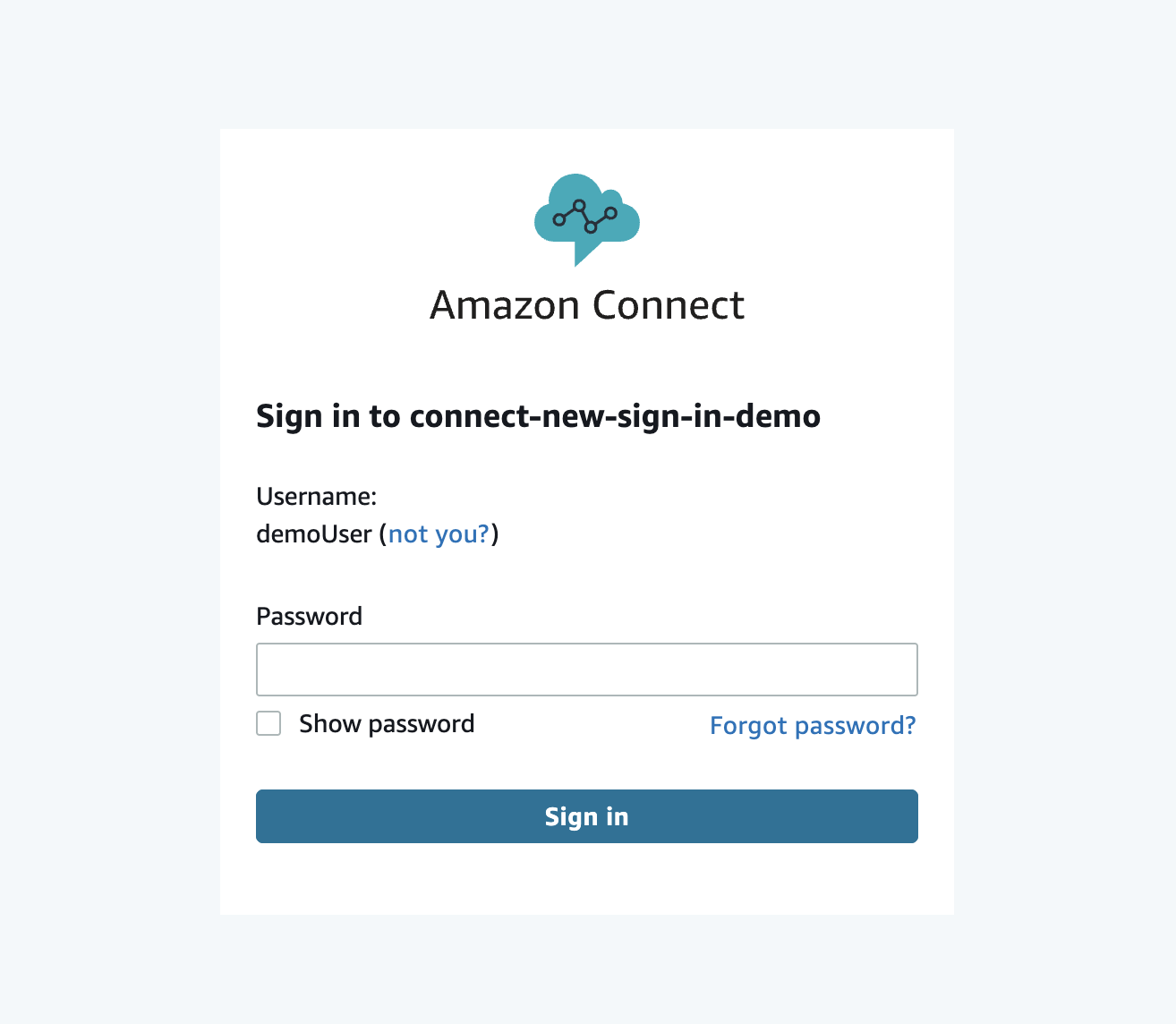 A nova página de login mostrando o campo de senha.