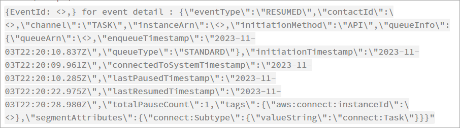 Um evento RETOMADO no stream de eventos do contato.