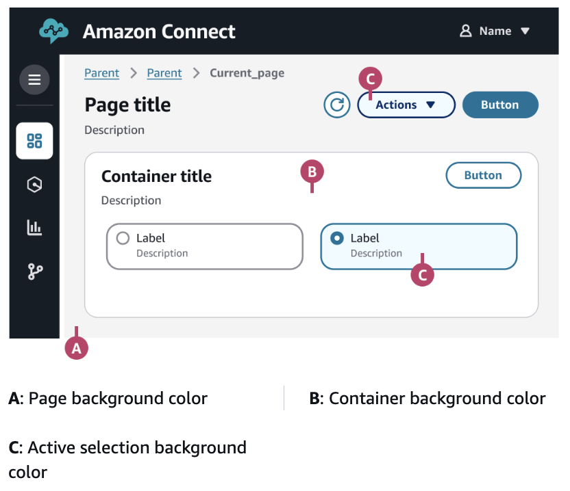 Tema do espaço de trabalho para o esquema de cores da tela.