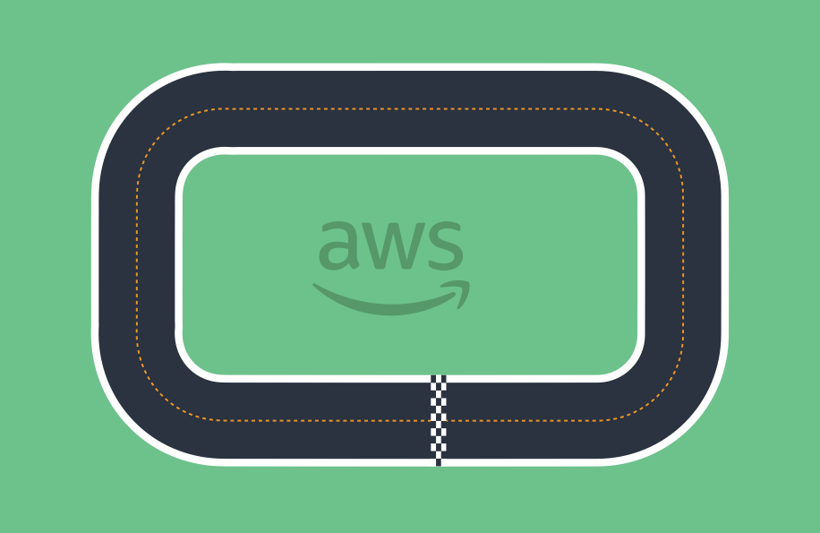 Imagem: Uma trilha de DeepRacer loop da AWS.