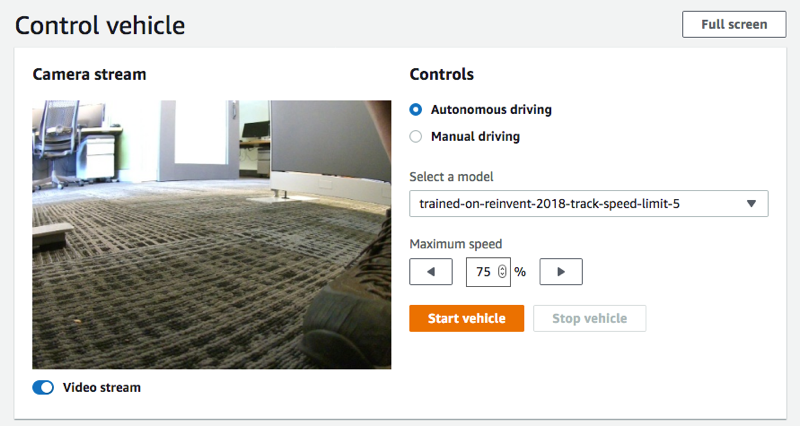 Imagem: Comece a dirigir um DeepRacer veículo da AWS de forma autônoma.