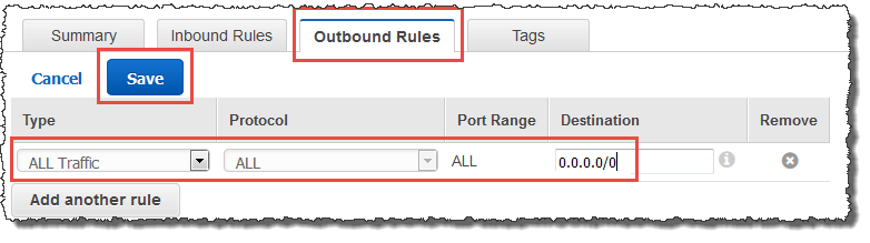 Editar o grupo de segurança