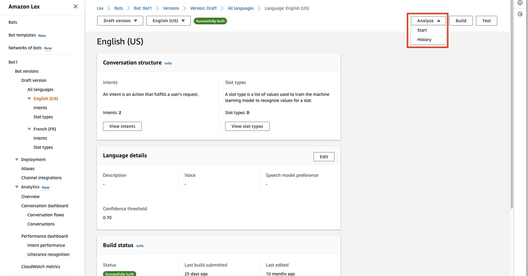 Analise o menu suspenso com a opção Iniciar