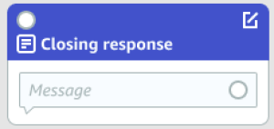 Um bloco de encerramento no Visual Conversation Builder