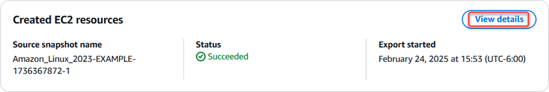 O histórico de tarefas no console do Lightsail.