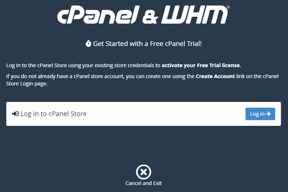 Começar com uma avaliação gratuita do cPanel